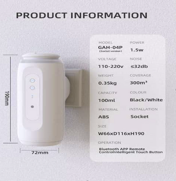 NMT-201 Smart Plug-In Diffuser Machine – 100ml